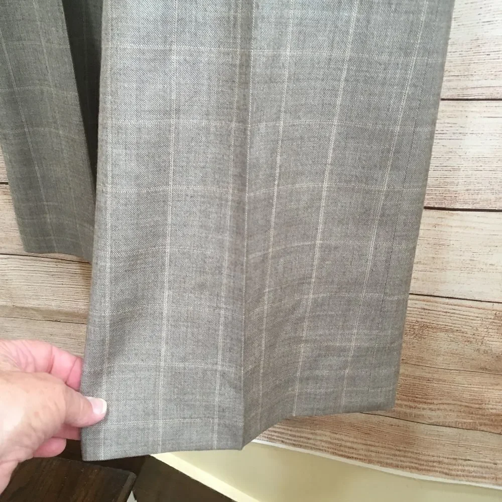 BANANA REPUBLIC JACKSON FIT WIDE LEG PANTS IN WINDOWPANE‎ PLAID WOOL - Picture 7 of 7